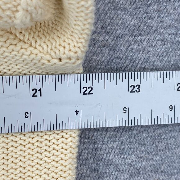 Lord & Taylor Sweater Womens Medium Beige Cable Rib Knit Full Zip V Neck Classi - Picture 8 of 9